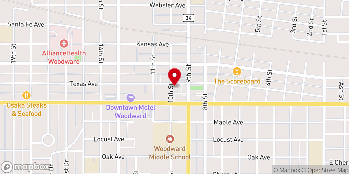 Map showing location of St John's Episcopal Church