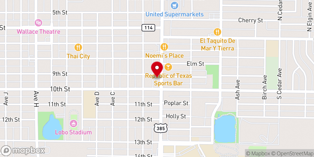 Map showing location of KFC