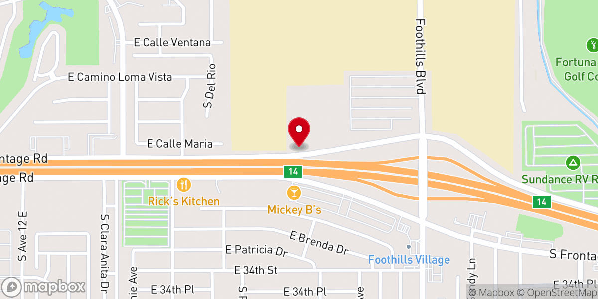 Map showing location of Foothills Church of Christ