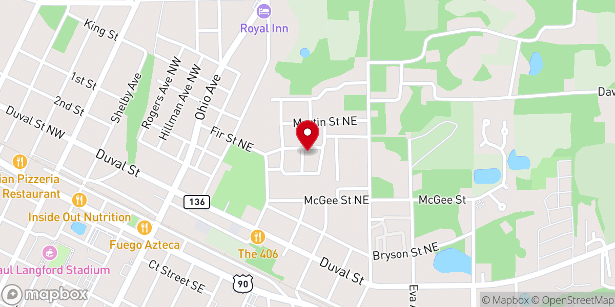 Map showing location of Greater New Bethel A.M.E. Church