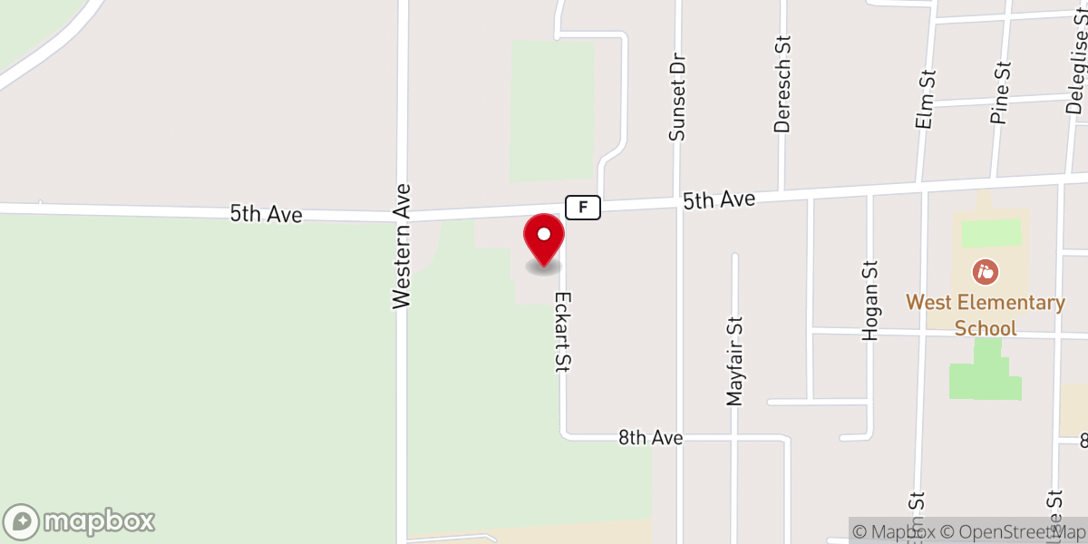 Map showing location of First Baptist Church