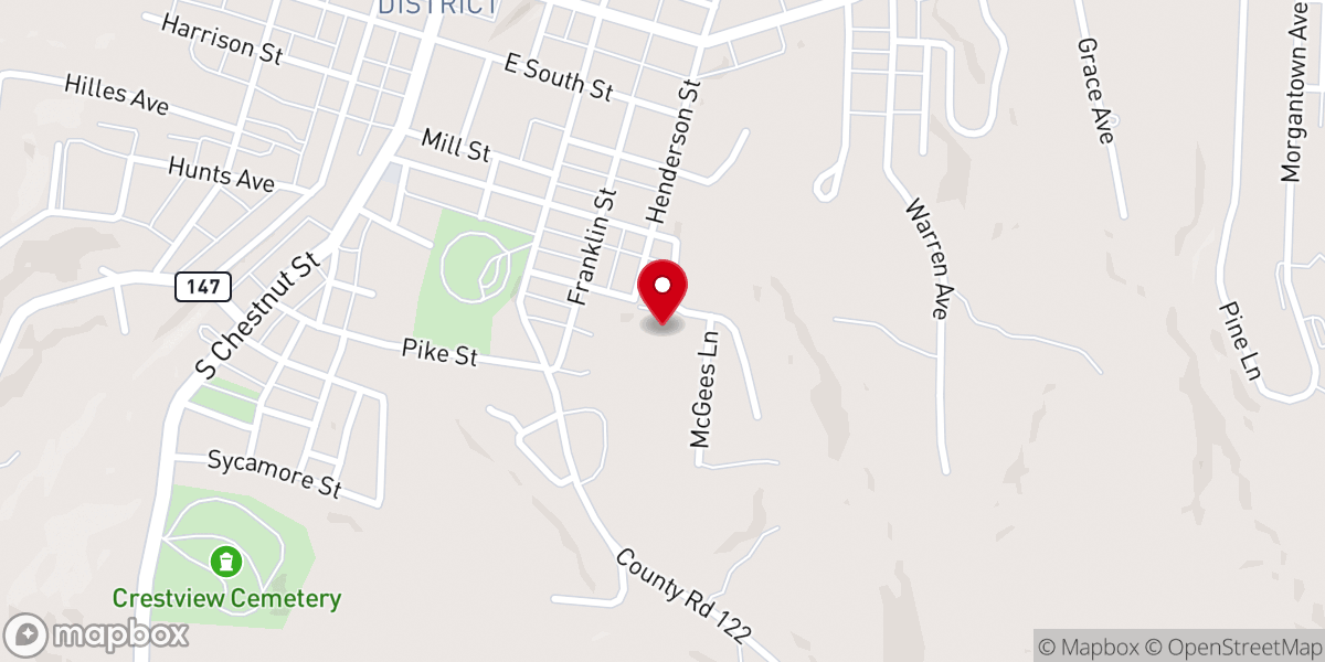 Map showing location of Refuge Reformed Baptist Church