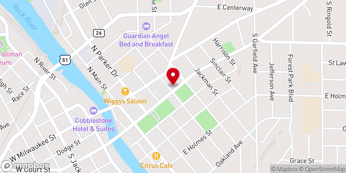 Map showing location of Trinity Episcopal Church