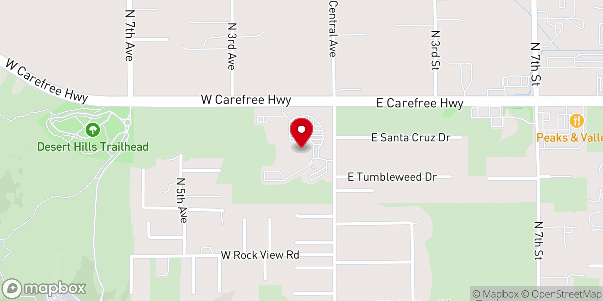 Map showing location of Desert View Bible Church
