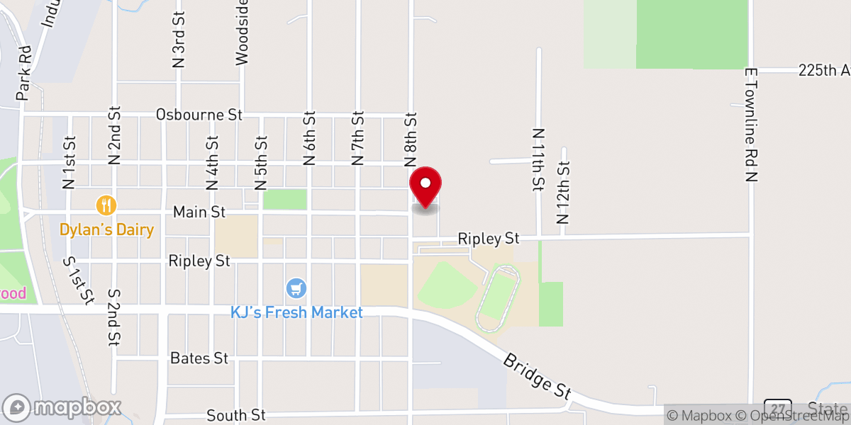 Map showing location of Holy Cross Catholic Church