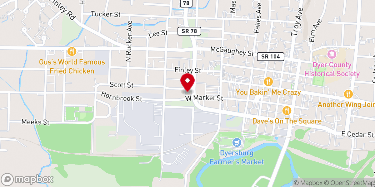 Map showing location of Grace Presbyterian Church