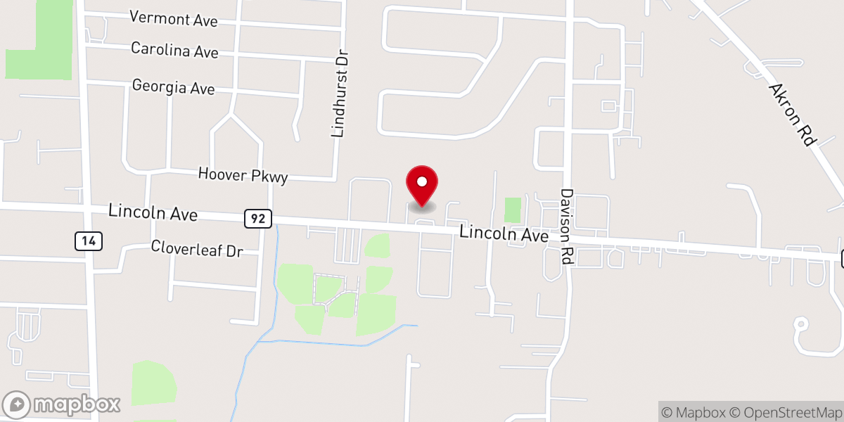 Map showing location of First Bible Baptist Church
