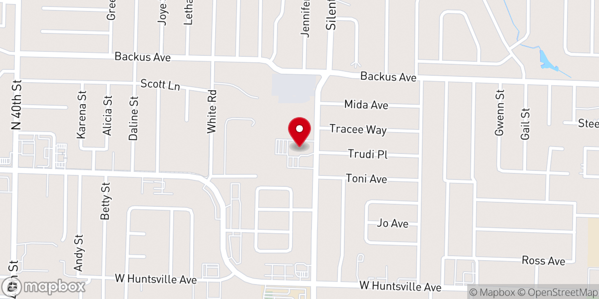 Map showing location of Calvary Free Will Baptist Church