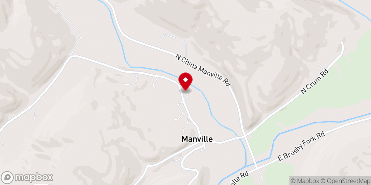 Map showing location of Manville Christian Church
