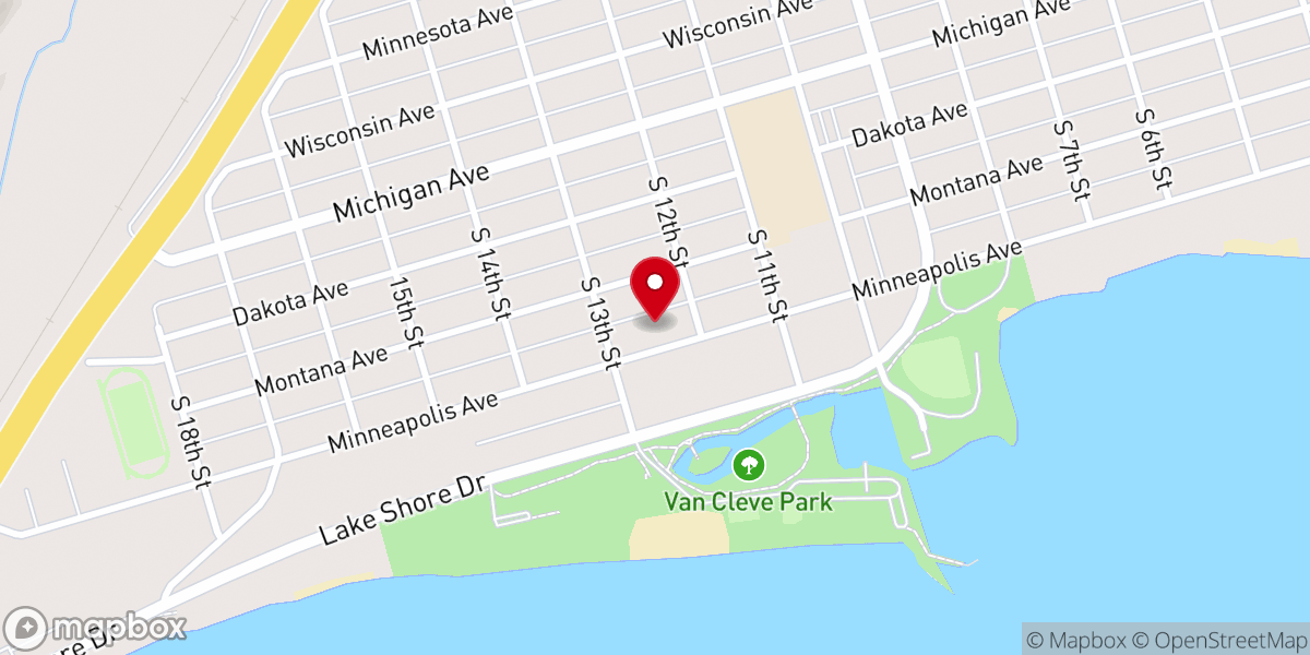 Map showing location of First Lutheran Church