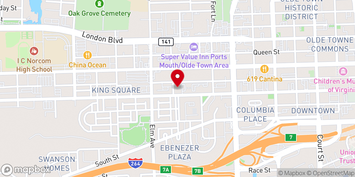 Map showing location of New Mt Olivet Baptist Church