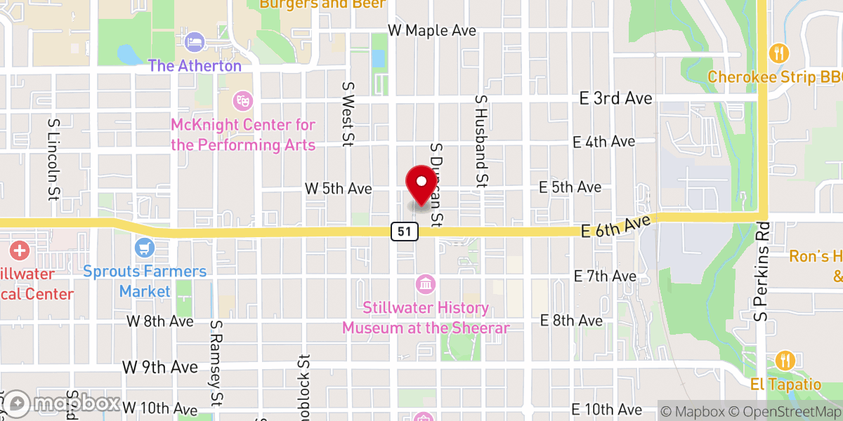 Map showing location of First Presbyterian Church