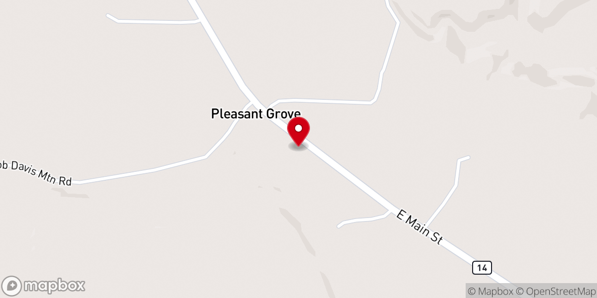 Map showing location of Pleasant Grove Missionary Church