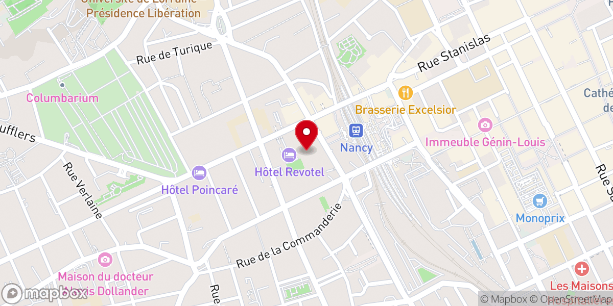 Map showing location of Église Saint-Léon de Nancy