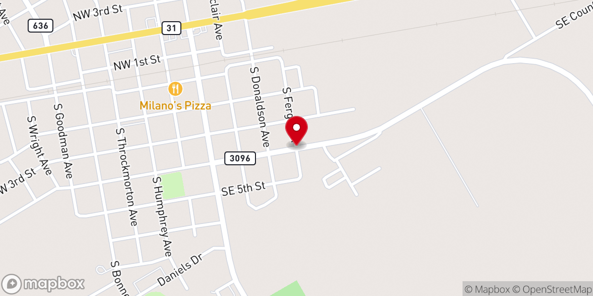 Map showing location of Samaria Baptist Church