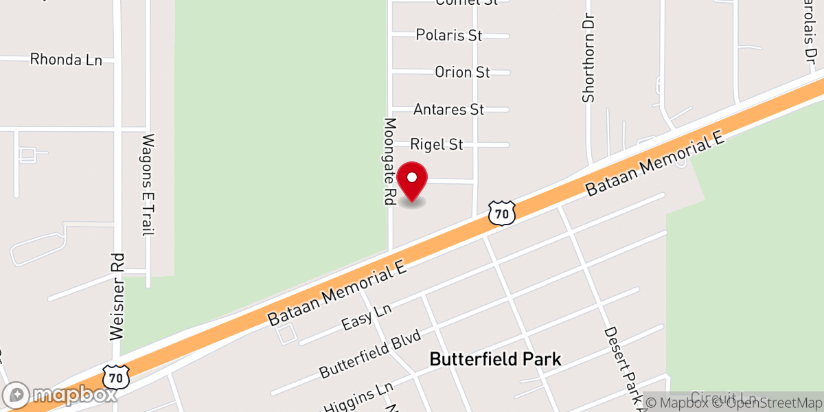 Map showing location of East Mesa Baptist Church