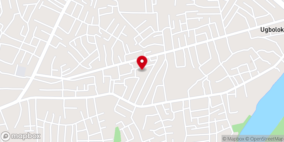 Map showing location of Redeemed Baptist Church, Okoribi