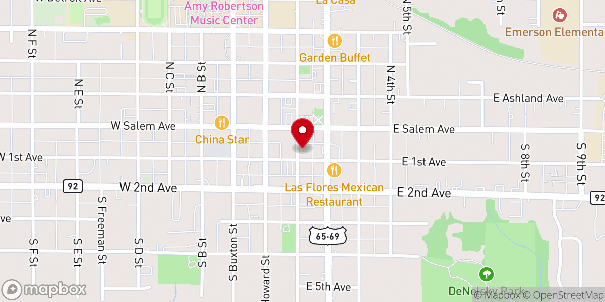 Map showing location of First Baptist Church