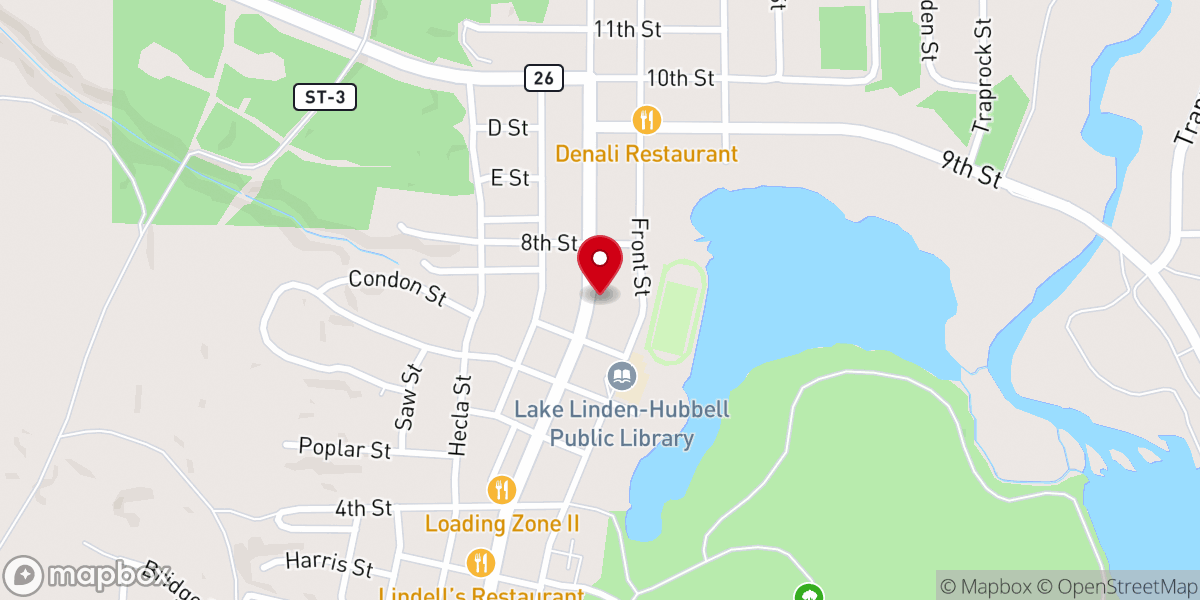 Map showing location of Saint Joseph Catholic Church, Lake Linden