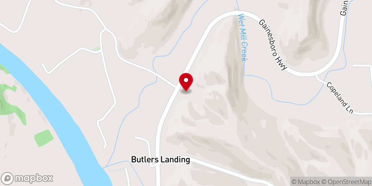 Map showing location of Butlers Landing Church of Christ