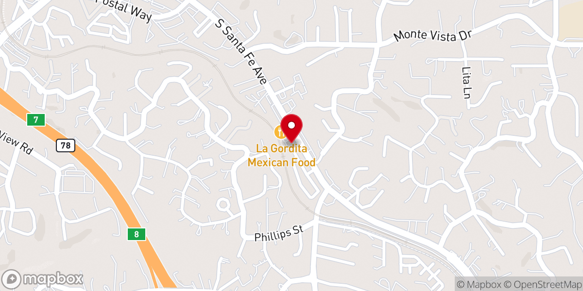Map showing location of Vista Chapel