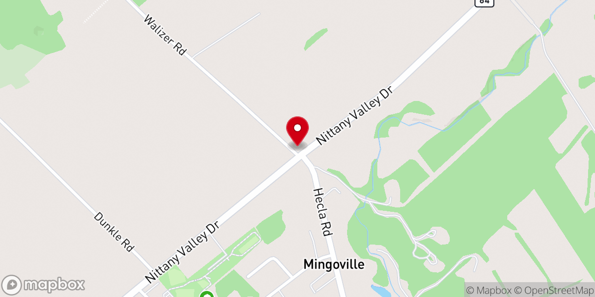 Map showing location of Nittany Valley Alliance Church