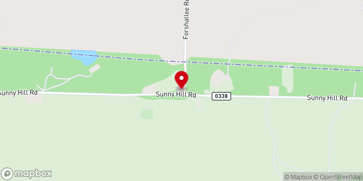 Map showing location of New Hope C.M.E. Church