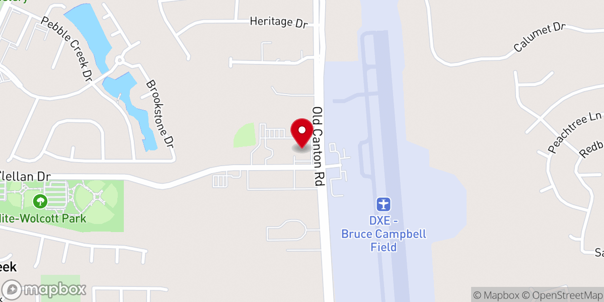 Map showing location of Ridgecrest Church