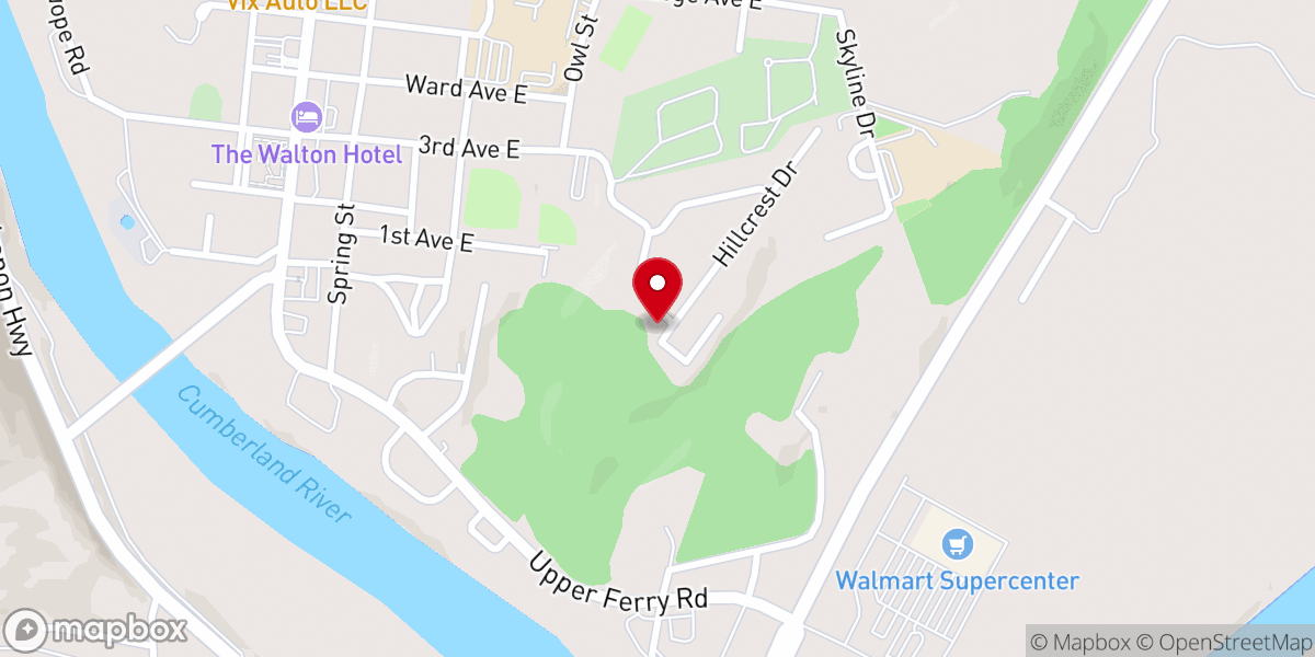 Map showing location of East Carthage Baptist Church
