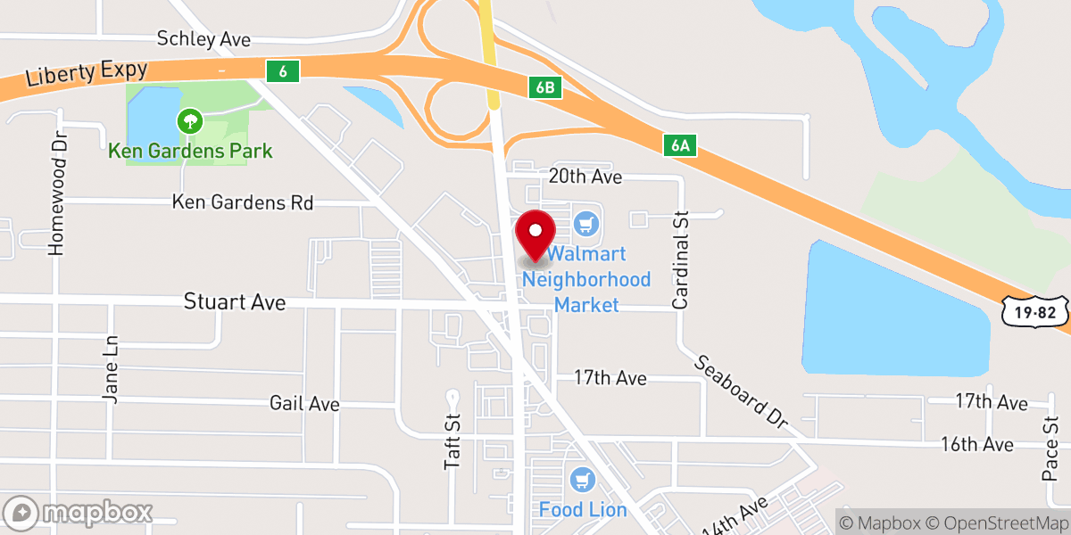 Map showing location of Albany Gospel Chapel