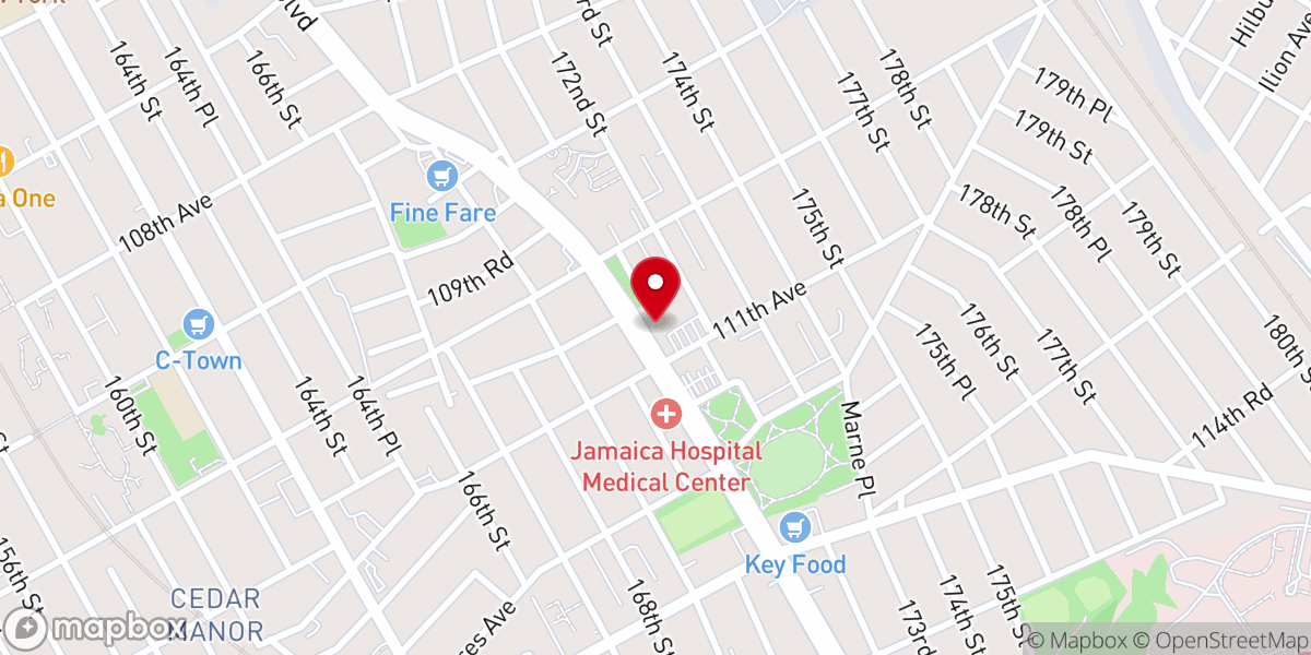 Map showing location of Allen A.M.E. Cathedral - Food Distribution Center
