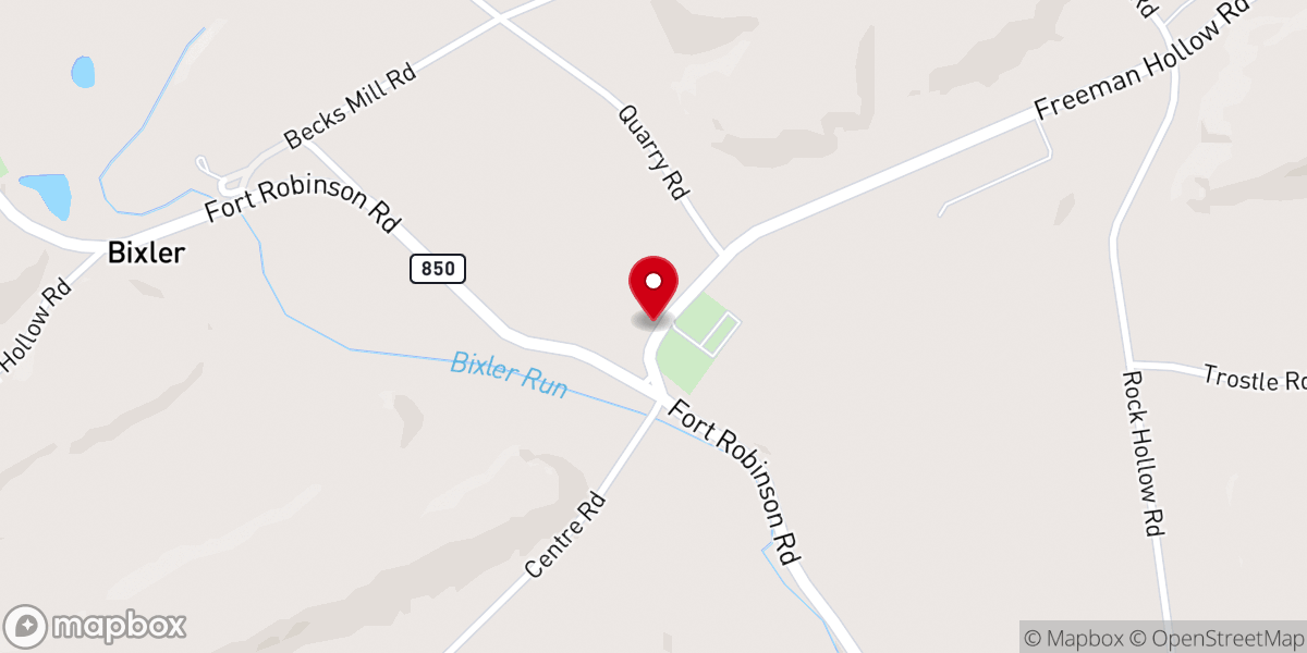 Map showing location of Centre Presbyterian Church