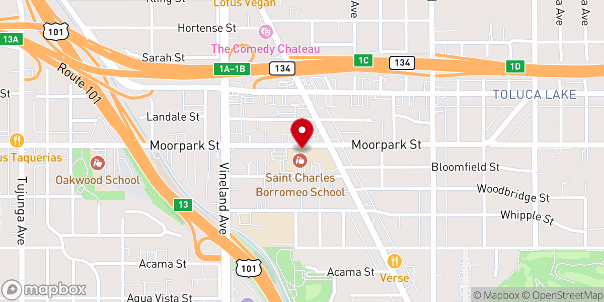 Map showing location of Parish Center