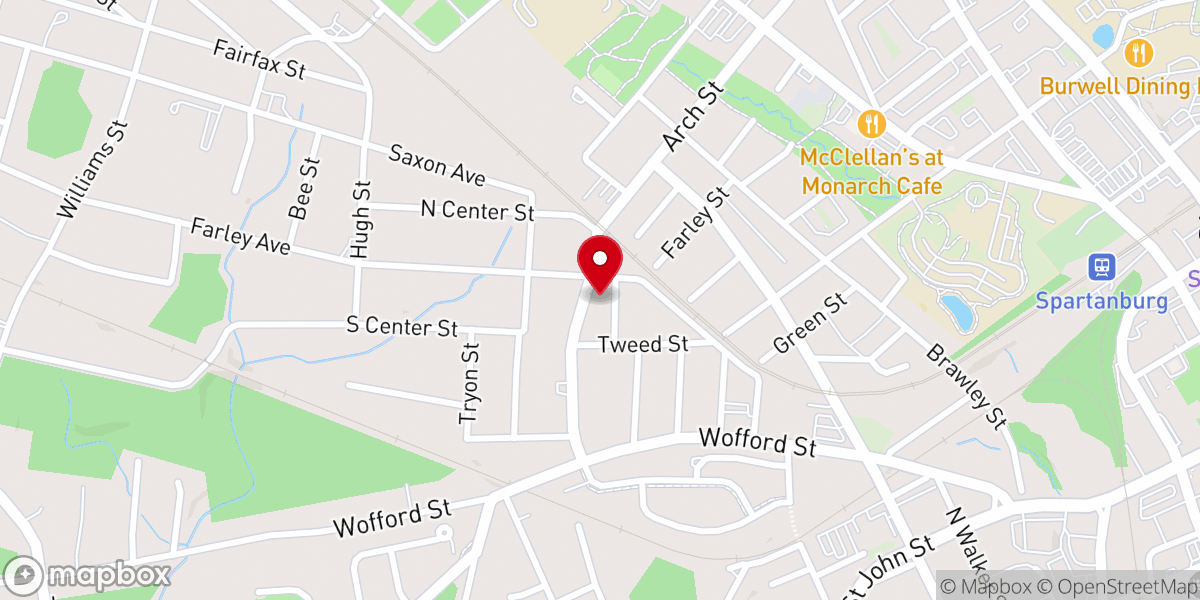 Map showing location of Arch Street Baptist Church
