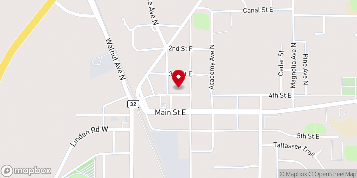 Map showing location of Leesburg Methodist Church