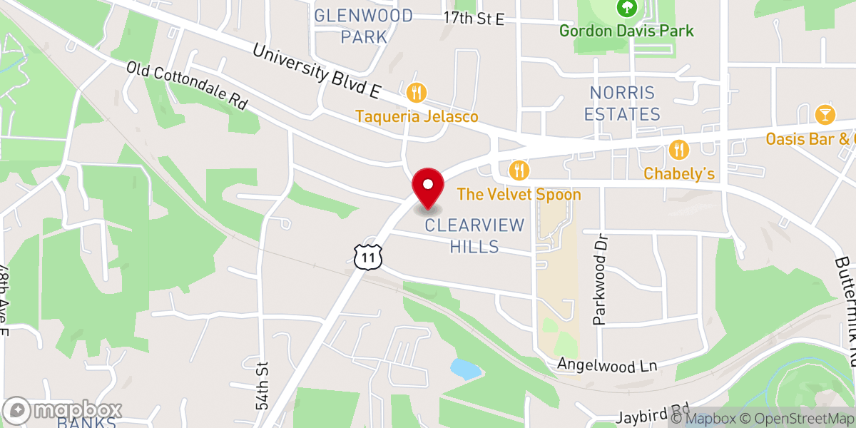 Map showing location of Grace Freewill Baptist Church
