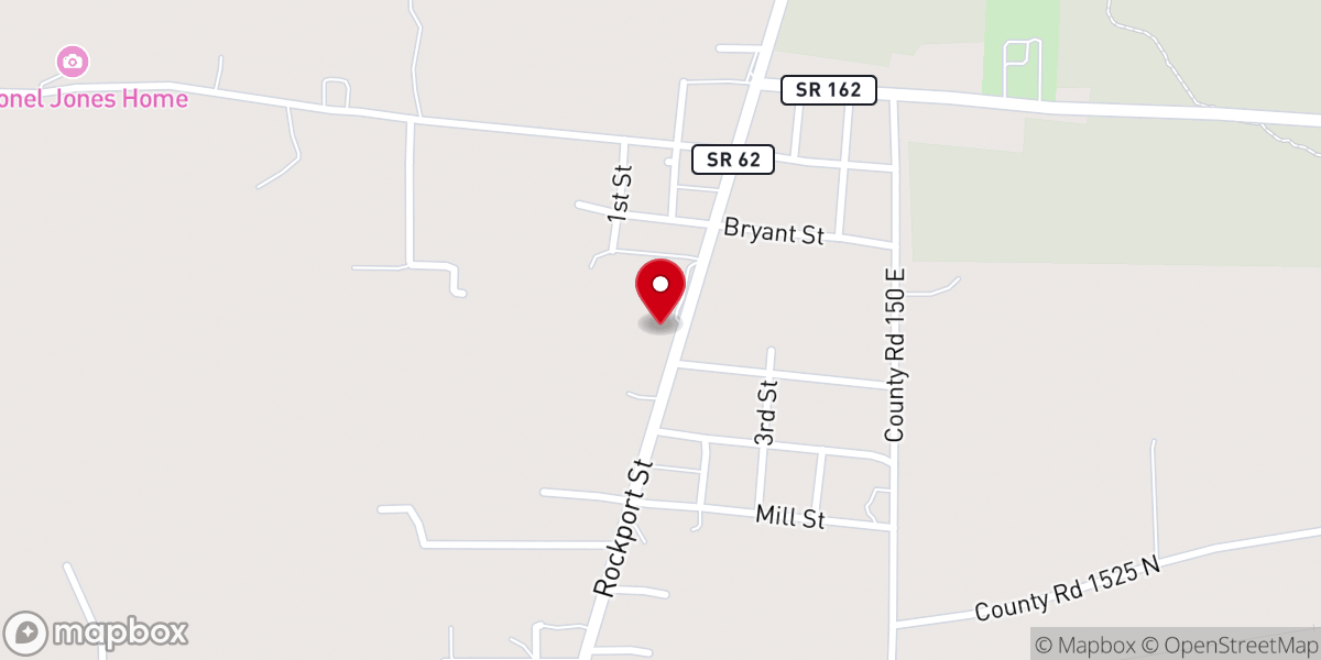 Map showing location of Gentryville United Methodist Church