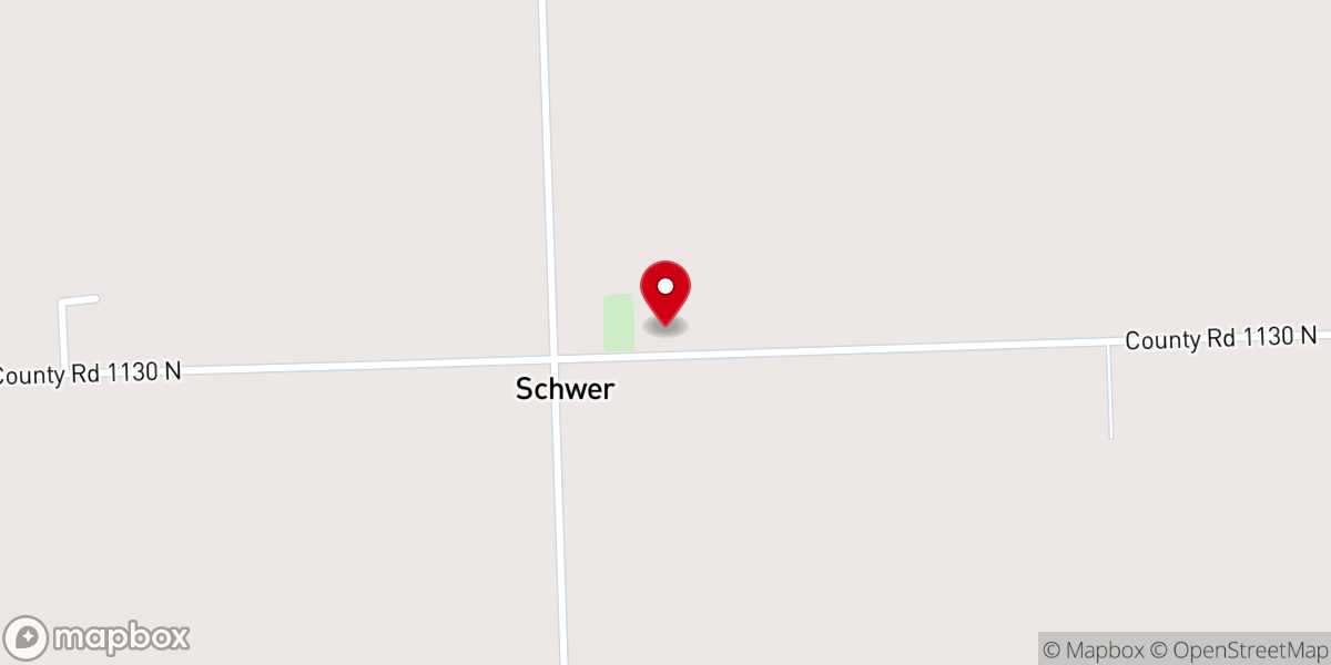 Map showing location of St John Evangelical Lutheran Congregation at Schwer