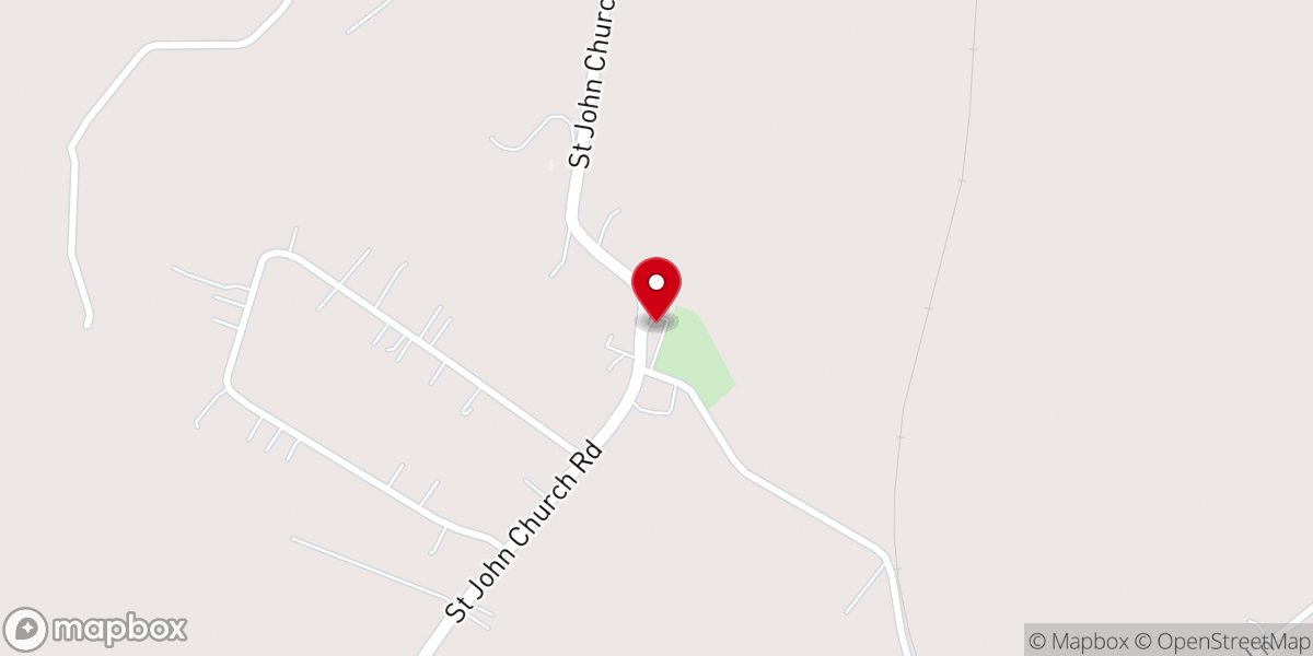 Map showing location of St. John the Baptist Catholic Church