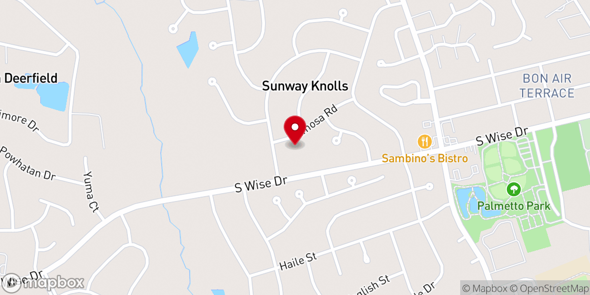 Map showing location of Gateway Baptist Church