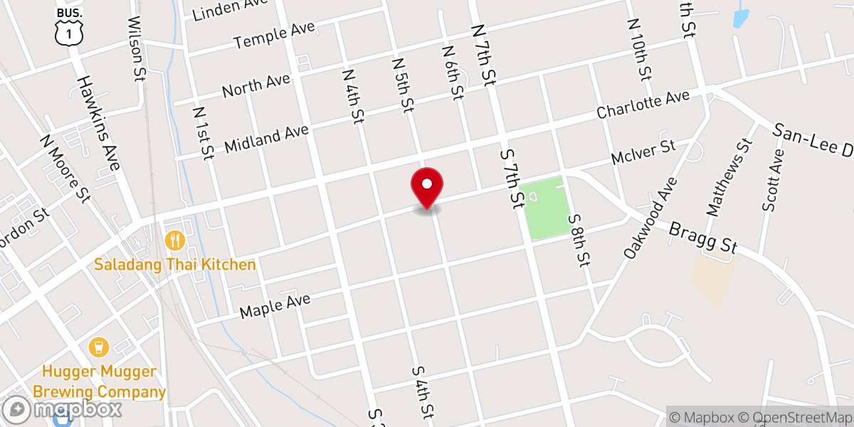 Map showing location of 1st Congregational Church
