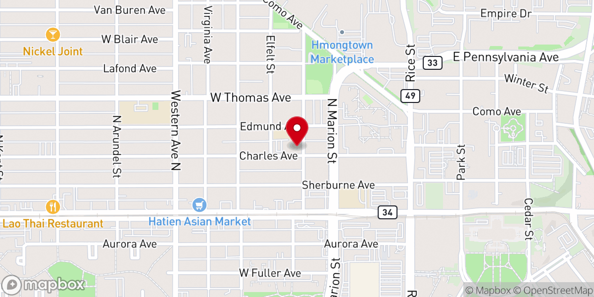 Map showing location of St. Adalbert Catholic Church