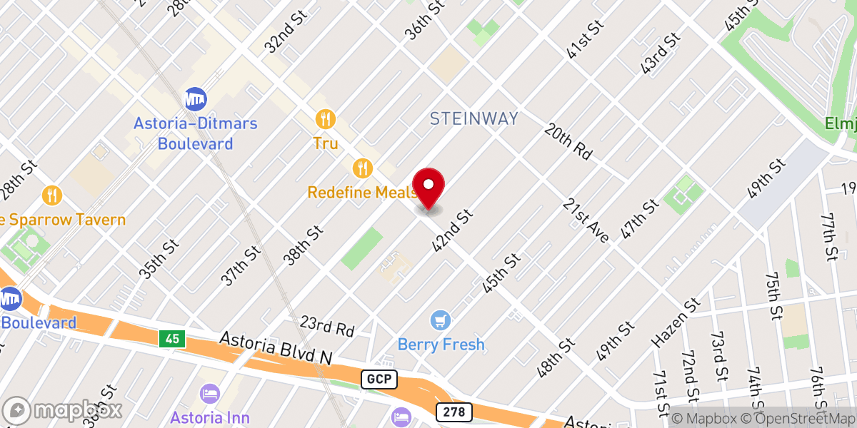 Map showing location of Steinway Reformed Church