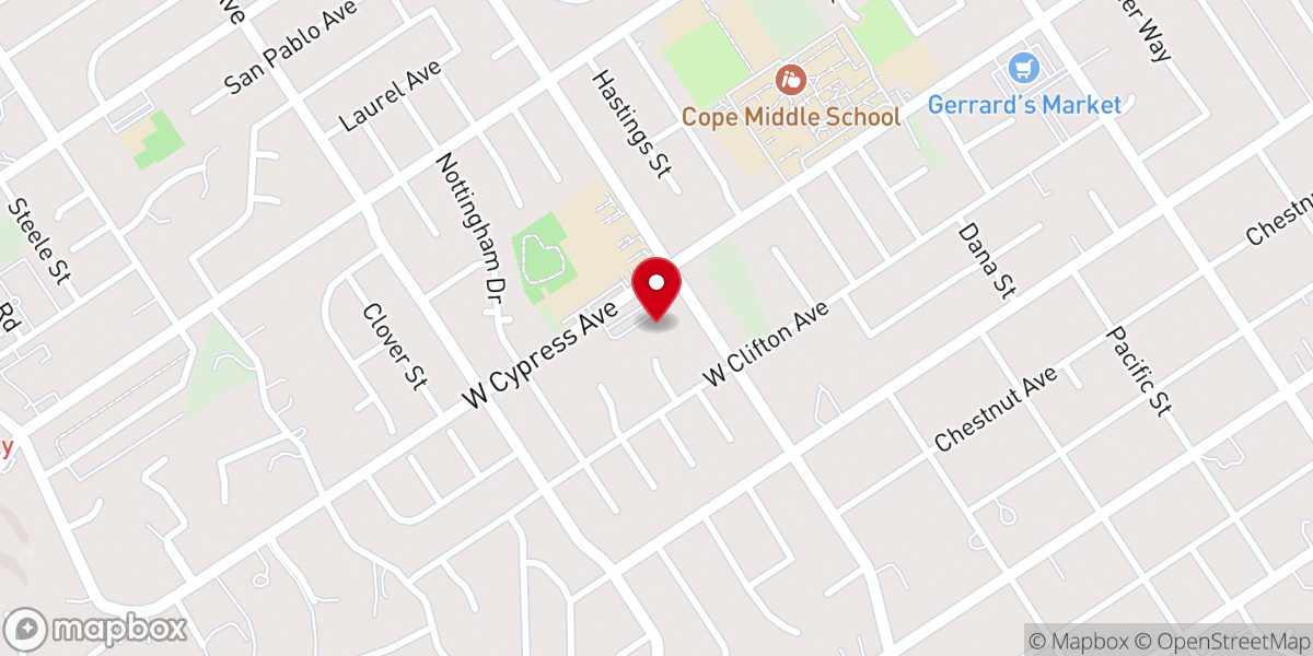 Map showing location of HKBP California Redlands Lutheran Church