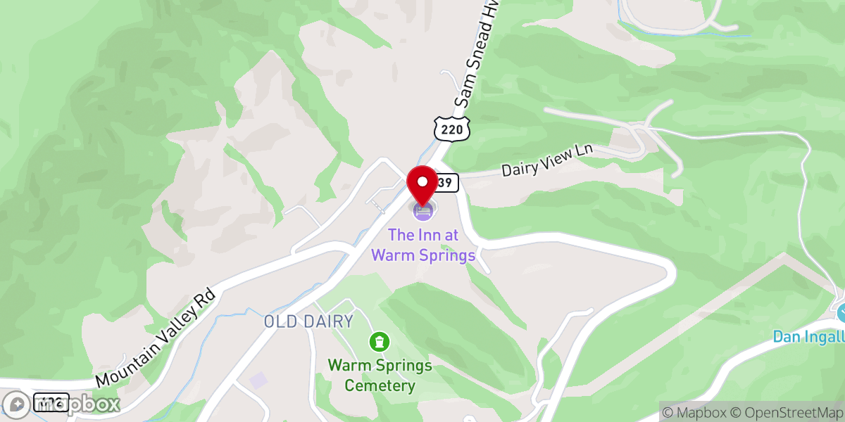 Map showing location of The Inn At Warm Springs