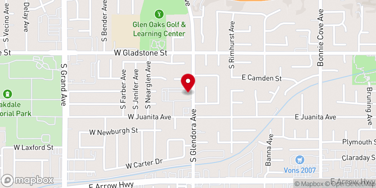 Map showing location of Grace Church of Glendora