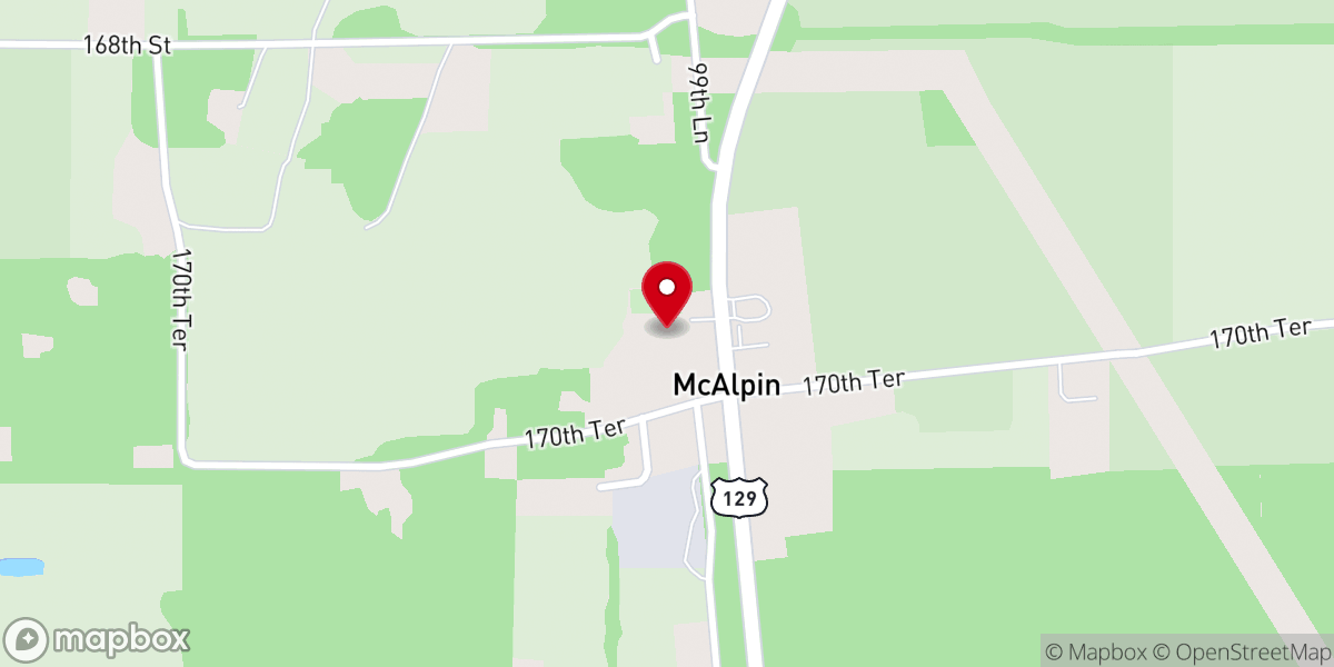 Map showing location of Pinemount Baptist Church