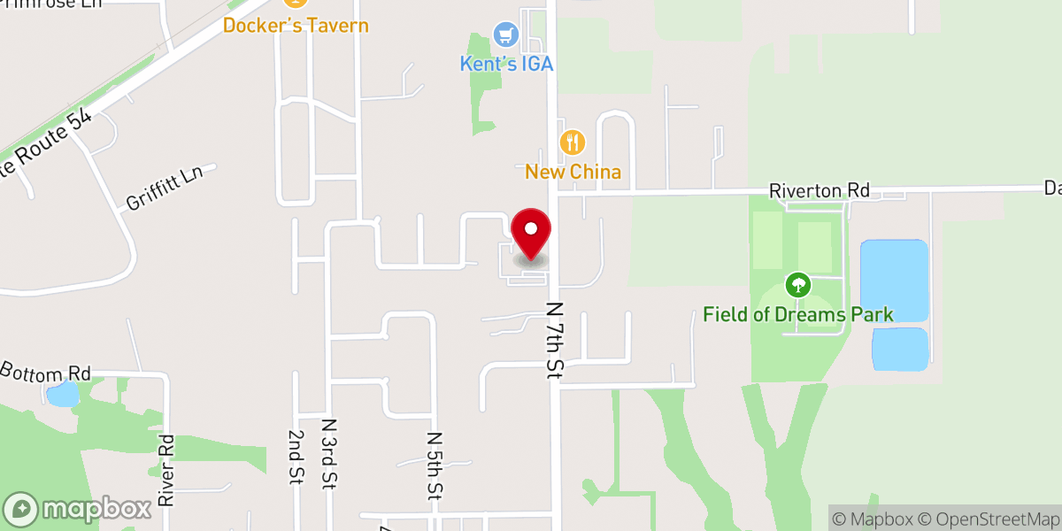 Map showing location of Riverton Christian Church