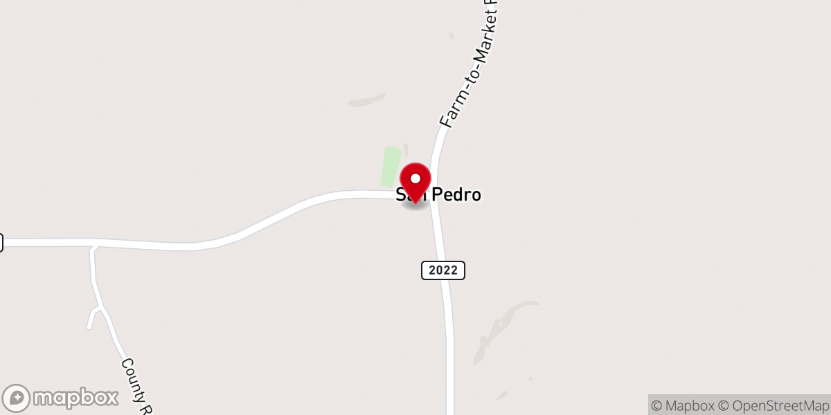 Map showing location of San Pedro Baptist Church