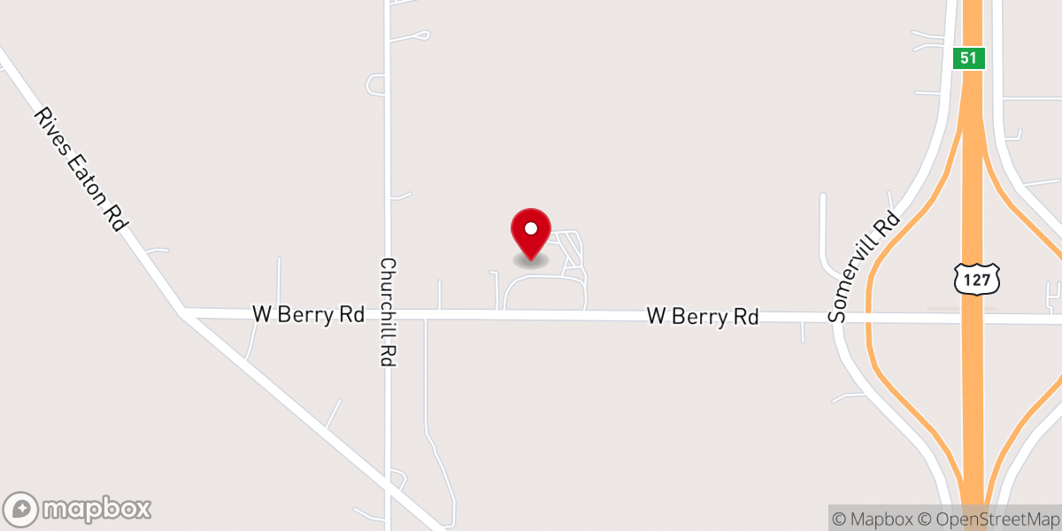 Map showing location of Rives Church